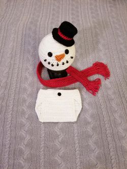 crochet baby snowman costume