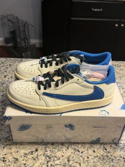 Size 8.5 Jordan 1 Low Travis Scott x Fragment Sail Military Blue SKU DM7866-104 Brand new, never worn or tried on. Completely DS with original box and