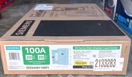 Siemens 100 Amp 20 Spaces 20 Circuits Indoor Main Breaker Plug On Neutral Load Center New In Box