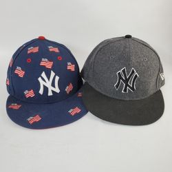 New York Yankees Red White Blue U.S.A. Flag  7 1/4 Fitted Hat
