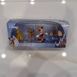 Disney Figurines Set Pluto Bambi Pinocchio Dumbo Collectible Characters