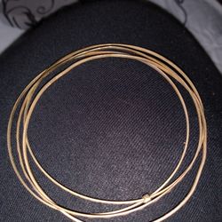 Set Of Plated Gold 10k Thin Bangle Bracelets 