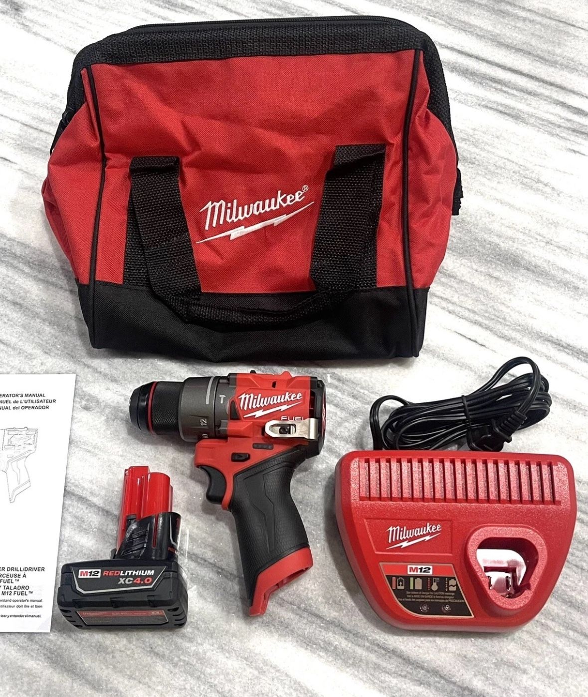 Milwaukee New Hammer Drill 12M Fuel Brashness , 4ah Battery And Charger