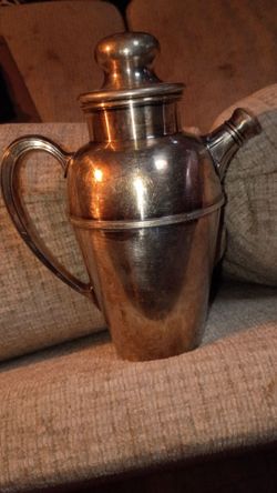 Vintage Silver-Plate Cocktail Shaker with Handle