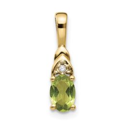 14K Peridot pendant with diamond accent