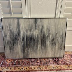 24 X 36 Blue And Silver Canvas Painting 