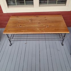 Pottery Barn Wood and Iron Coffee Table