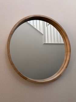 Round wood mirror