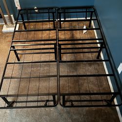 Foldable, Metal Double Bed Frame(2 Pieces)