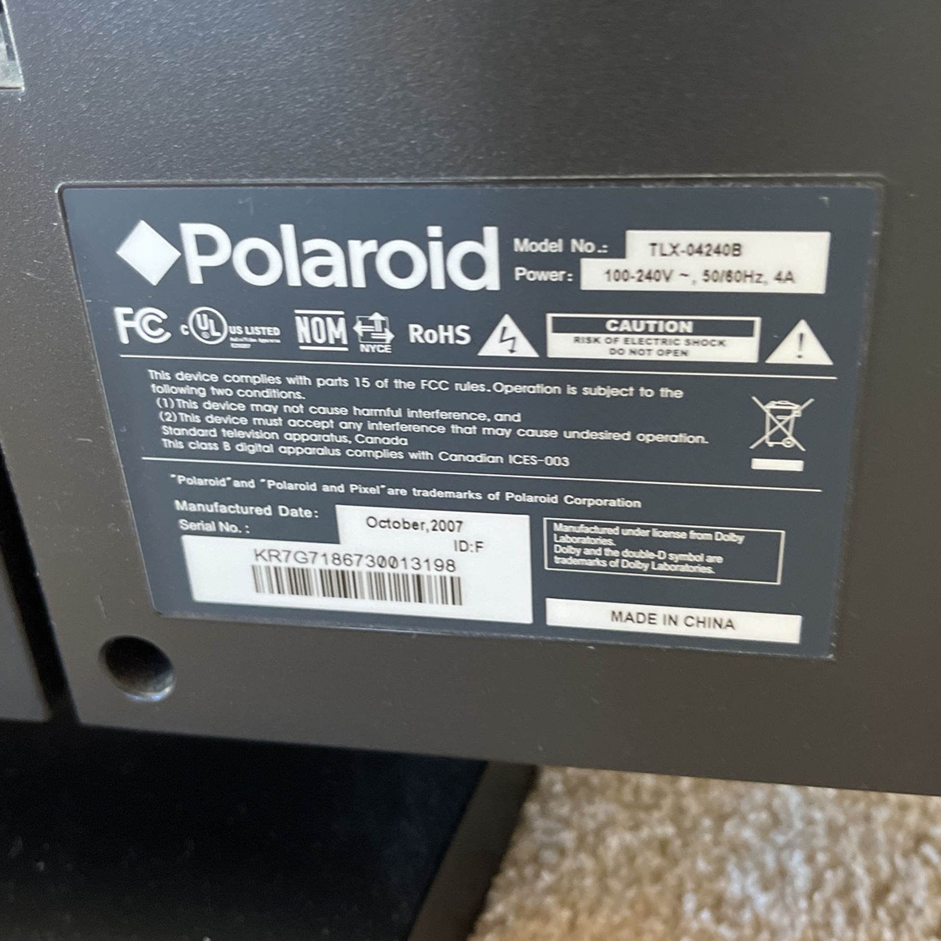 Free Polaroid TV 42 Inch