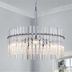 New Design, Chrome Dome Pendant Light Fixture,D18'' x H17'', Adjustable Chains 59", E12*5 Socket.