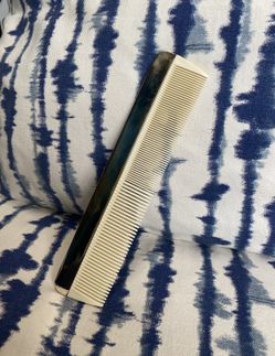  Vintage Fine Tooth Comb Hair Tools Silver Plated White Celluloid Indonesia