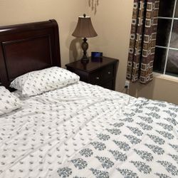 Queen Bed+Frame with a Side Table