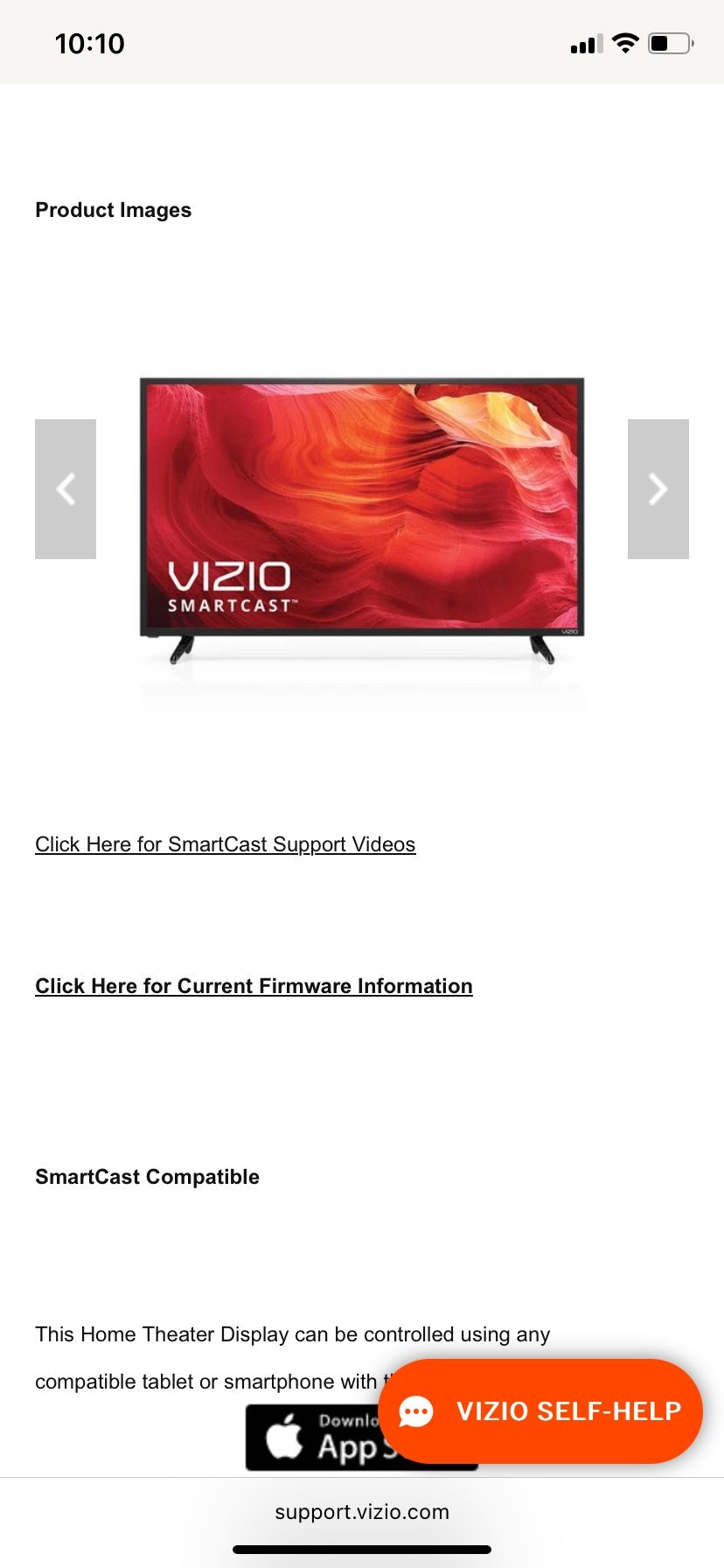 Vizio D-series 40” TV