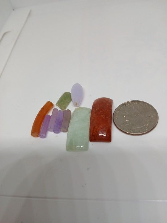 Vtg Lot 9pcs Used Scrapt Jade Jadeist Multicolors For Cutter An Djeqerler Making New Projects