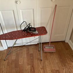 Child’s Antique Ironing Board And Iron