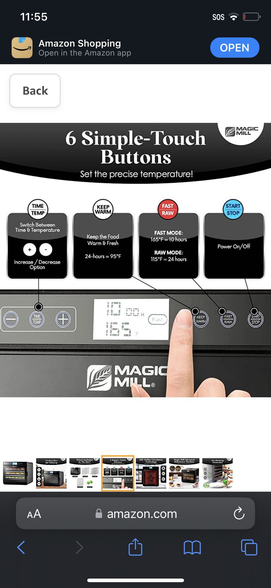 Magic Mill Food Dehydrator Machine, Easy Setup, Digital Adjustable Timer