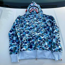Blue Bape Hoodie New 