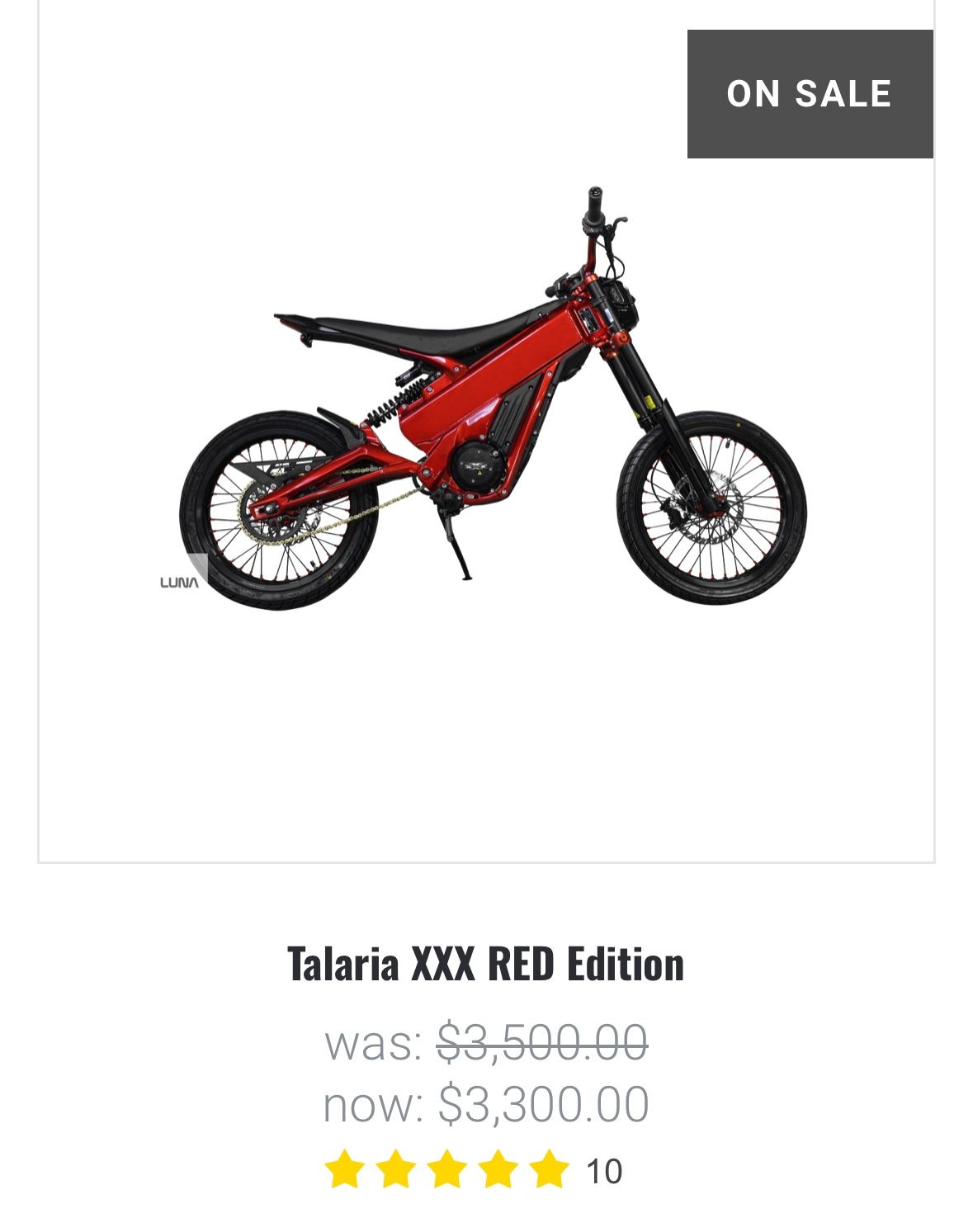 Electric bike - Talaria XXX Red