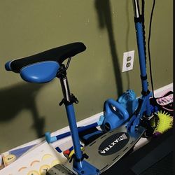 Blue Electric Scooter with Seat for Kids 6-12 - Excellent Condition-Like New!