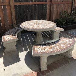 Concrete Patio Table Set
