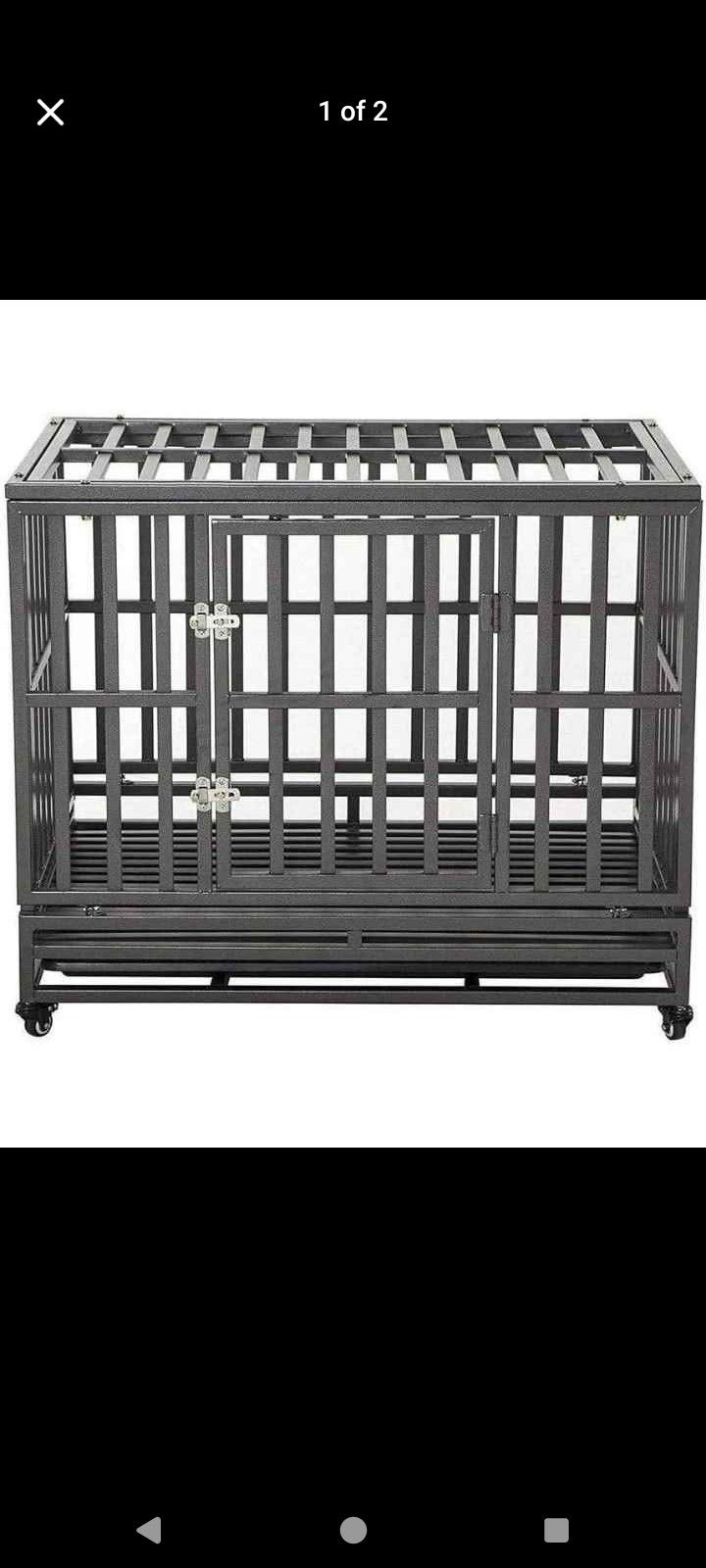Heavy duty Metal Dog Crate 37"