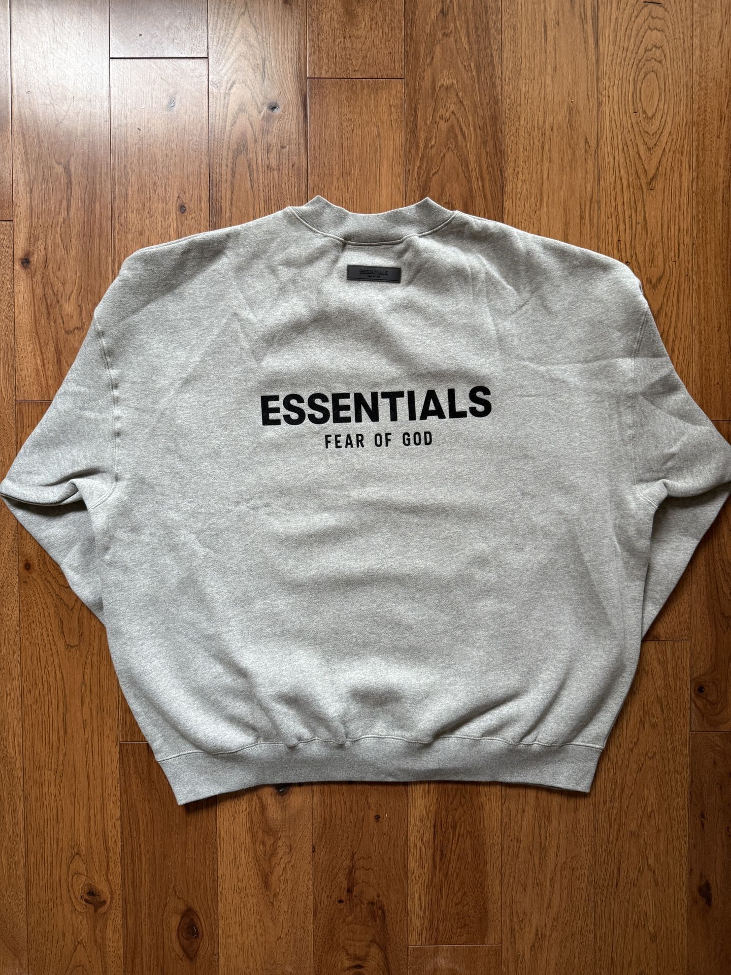 Fear of God Essentials Dark Oatmeal Grey Crewneck Sweatshirt Size