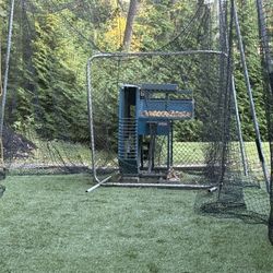 Batting Cage And Pitching Machine Full Set Up