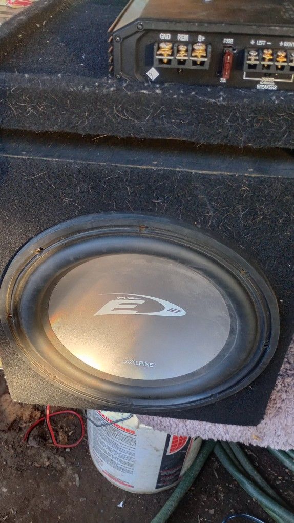 Alpine Subwoofer And Rockford Amp + Ported Box