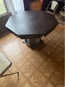Vintage leather poker table