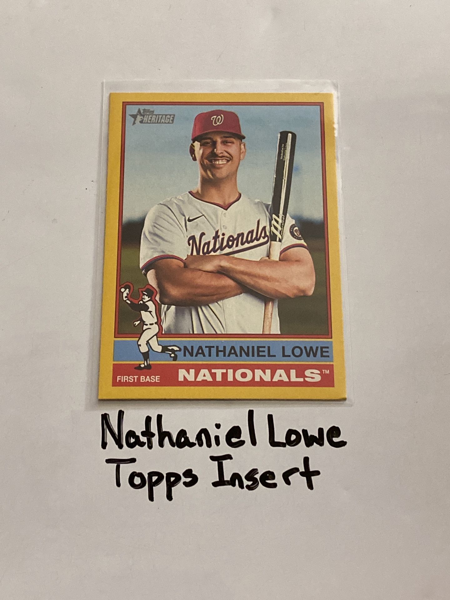 Nathaniel Lowe Washington Nationals 1st Baseman Topps Short Print Insert Card.