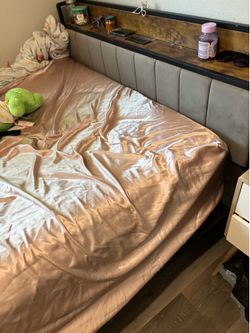 Queen bed frame with headboard