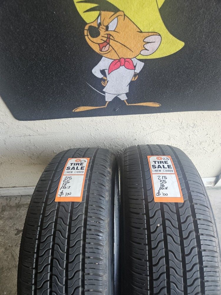 215/55/16 Firestone Tires (2)