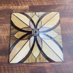 Vtg Pyramid Tiffany Style Stained Art Glass Lamp Shade