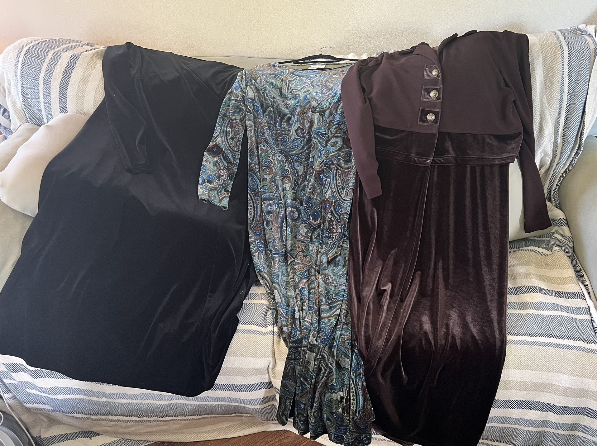 👗 Lot of 3 Dresses (Petite Large) ~ Coldwater Creek & Eddie Bauer WORN ONCE ~ NEW CONDITION (Orig. $380)