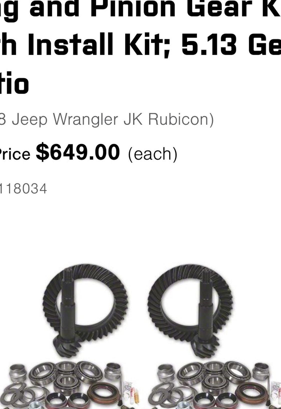 Yukon Gear For Jeep 2007 -2018 Rubicon