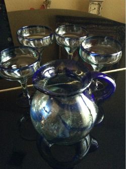 Margarita pitcher and glasses $55.00 CASH, TEXT FOR PRICES.