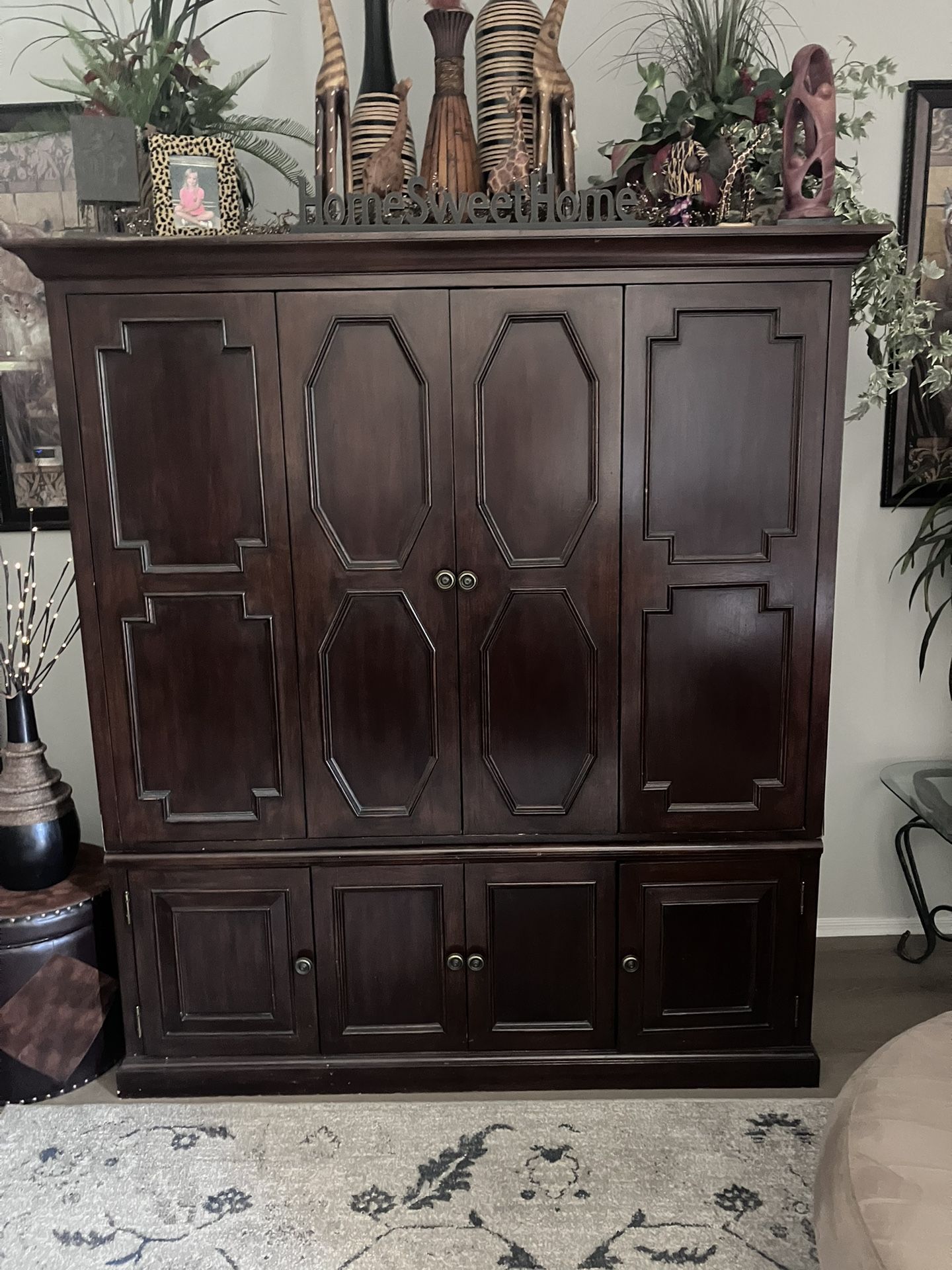 Large Beautiful TV Armoire With Hideaway Doors