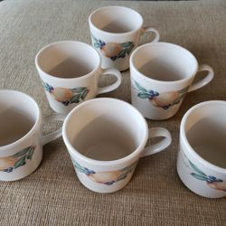 Corelle By Corning 8 Oz Abundance Flat Cup Mug Replacements Fruits Graphics

