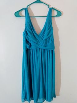 David's Bridal Aqua Maxi Dress