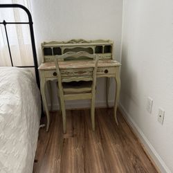 Antique Desk With Chair