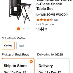 Winsome Sophia 5 Piece Snack Tables 