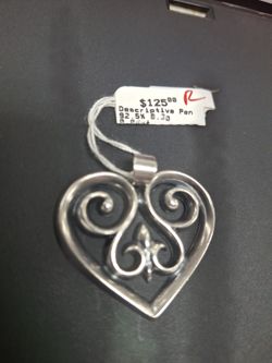 Retired James Avery Scroll Heart Pendant