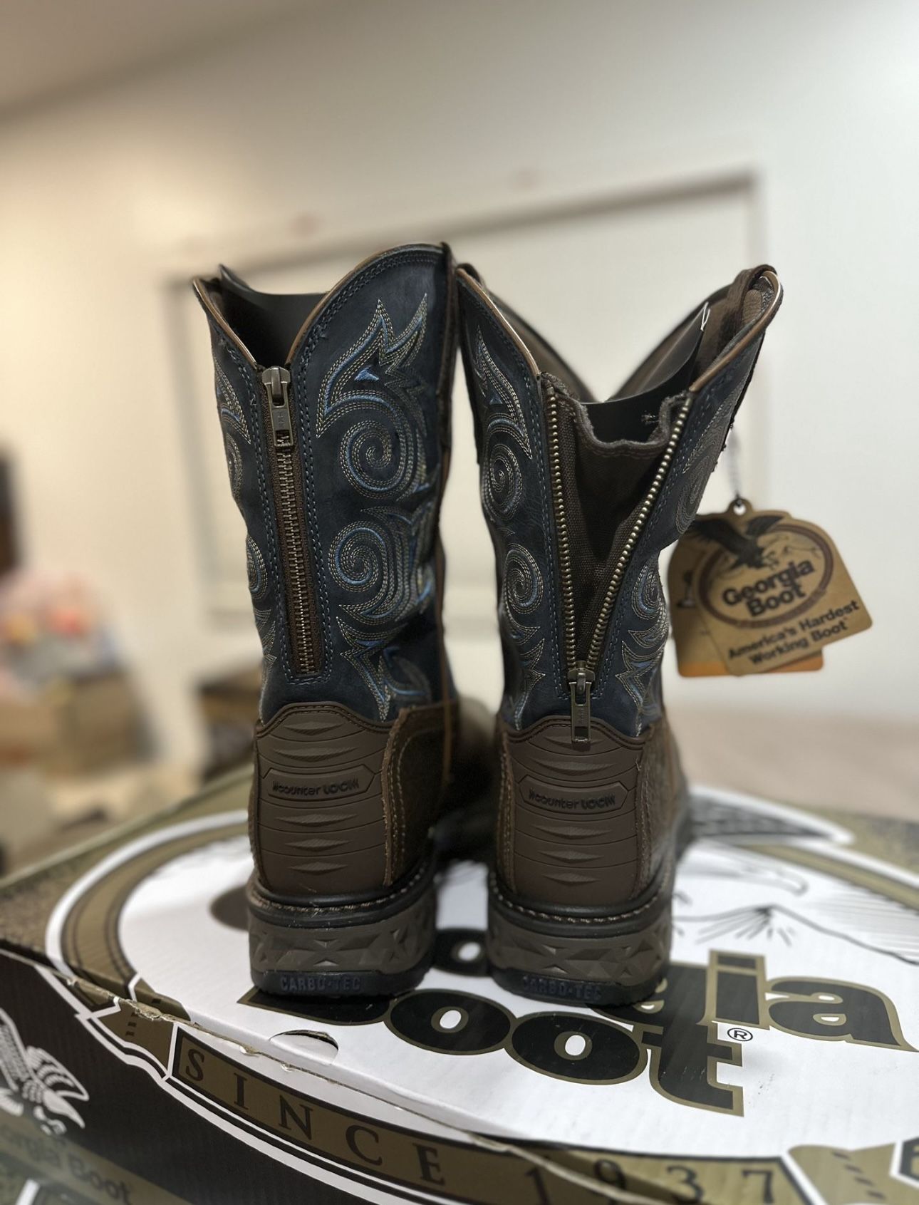 10005888 Men Work Boots Square Toe