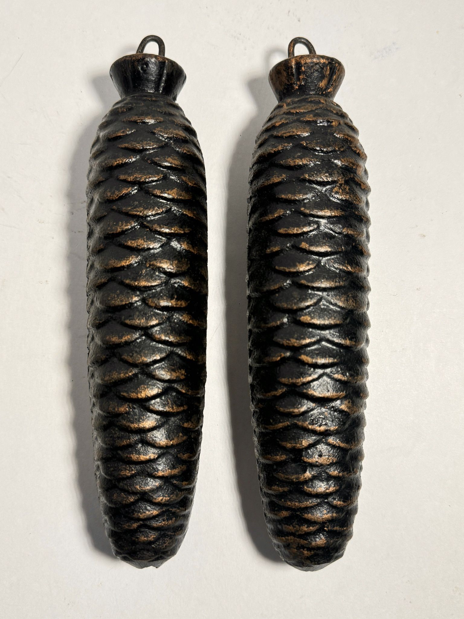 Vintage Pinecone Cuckoo Clock Weights Lot of 2 Bronze Cast Iron