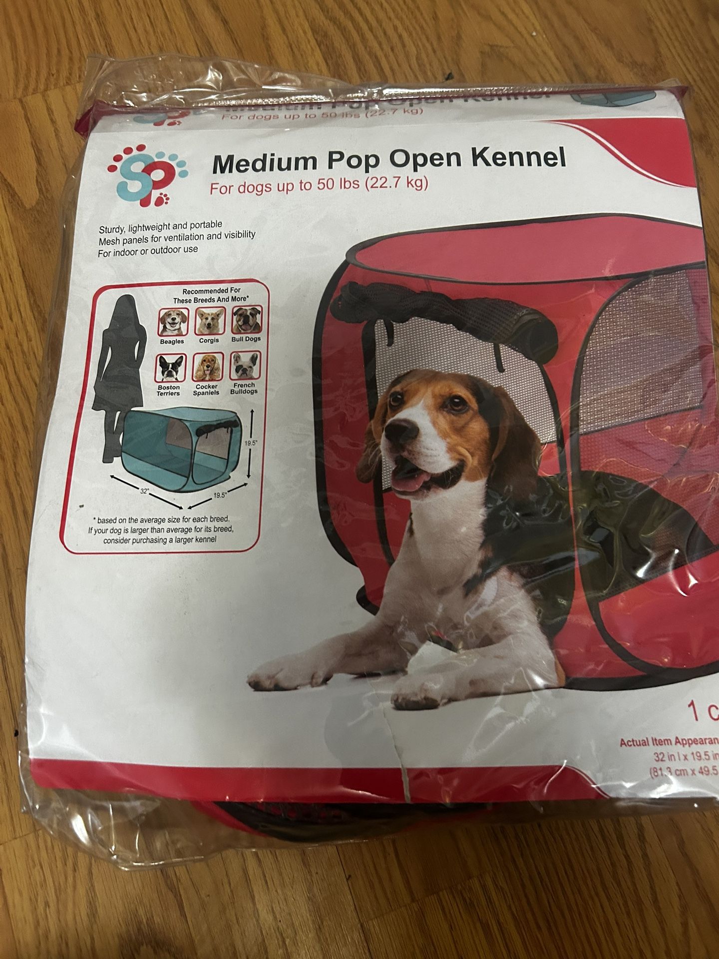 Sportpet Pop-Open size medium 50 lbs Travel Dog Kennel ( Color May Vary )