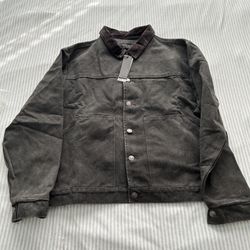 Brand New Richie Le Trucker Jacket Corduroy Collar Size XL. Cropped 