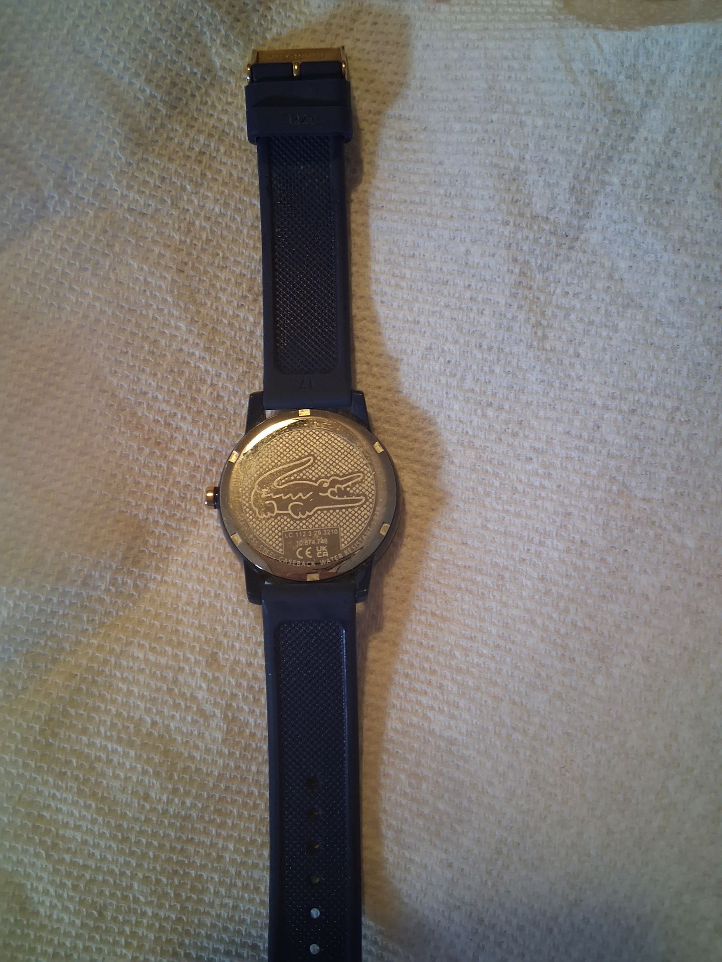 Lacoste navy silicon band watch