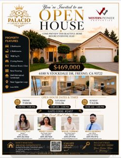 Open house today from 6 to 8 PM July 10th