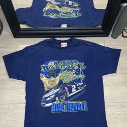Vintage 2000s Rusty Wallace #2 Nascar Blue Thunder Racing Shirt